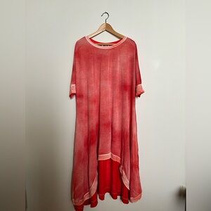 Coral Ombré Asymmetrical Beach Dress